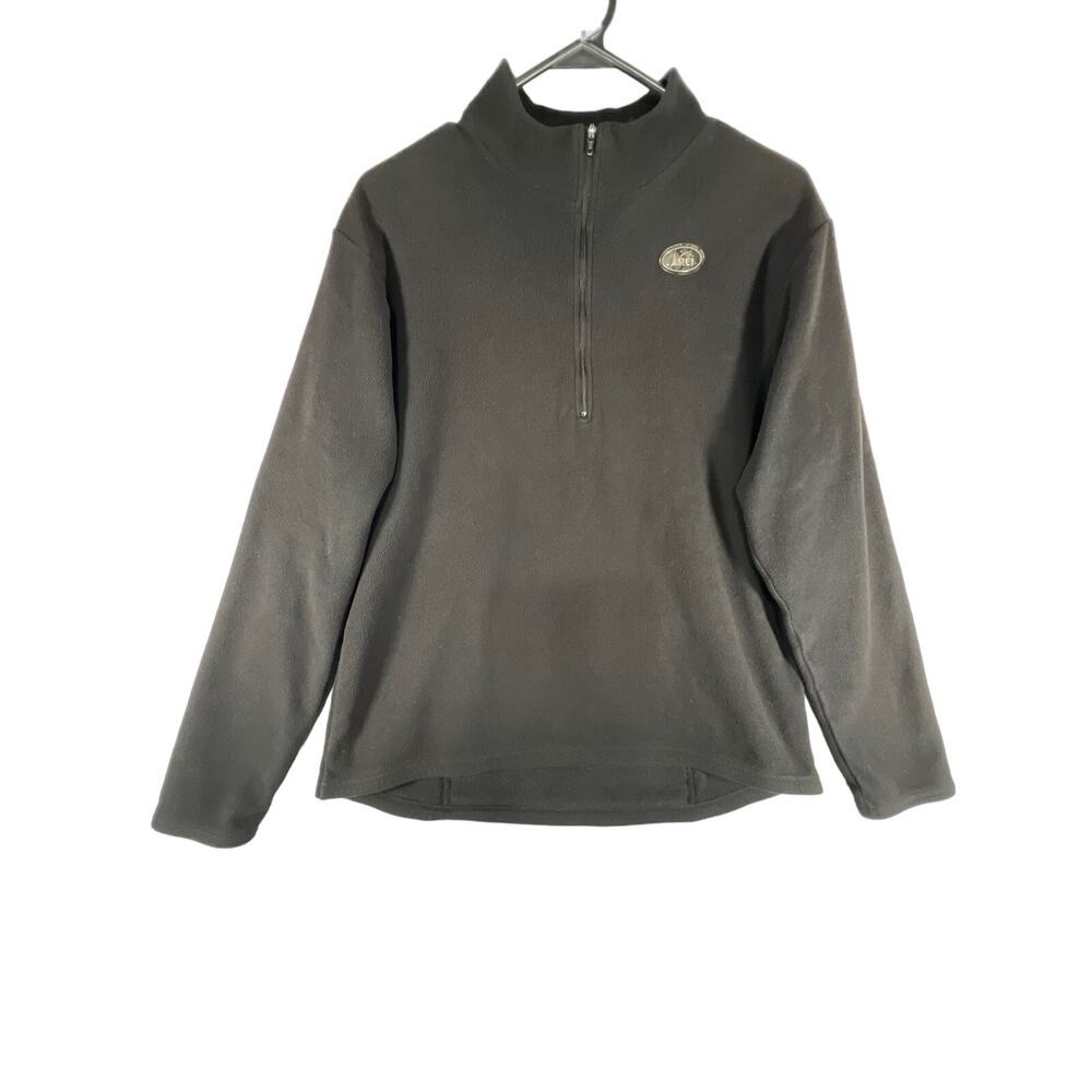 Vintage REI Men's Black 1/4 Zip Performance Pullover w/ Back Pocket Size: M